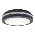 LED Stropní svítidlo se senzorem pohybu LED/20W/230V 3000/4000/6500K pr. 230 cm IP54 antracit